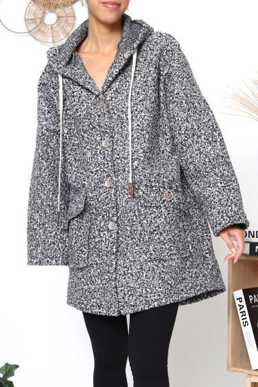 Wholesaler Miss Azur - Mid-length coat with buckle,