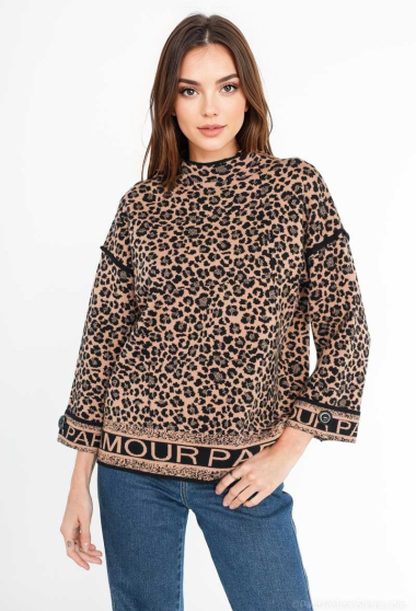 Mayorista Miss Charm - Jersey con estampado de leopardo