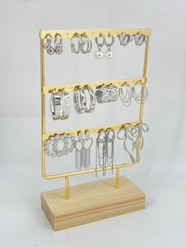 Grossiste Missra Paris - Ensemble de 12 boucles d'oreilles en acier inoxydable