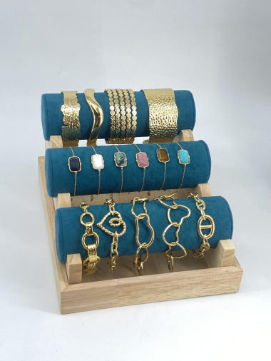 Mayorista Missra Paris - Lotes de 15 pulseras de acero inoxidable.