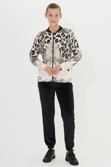 Wholesaler Missy Tekstil - Printed pants with rhinestones