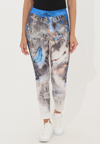 Wholesaler Missy Tekstil - Printed pants with rhinestones