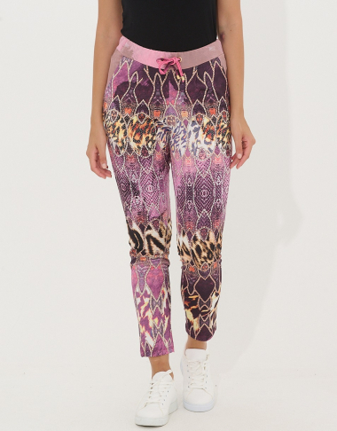 Wholesaler Missy Tekstil - Printed pants with rhinestones