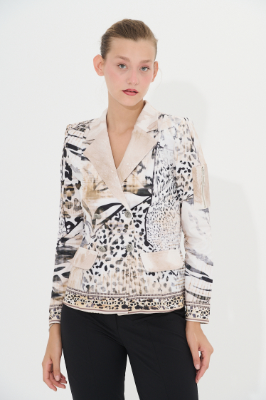 Großhändler Missy Tekstil - Jacke mit Strass-Print