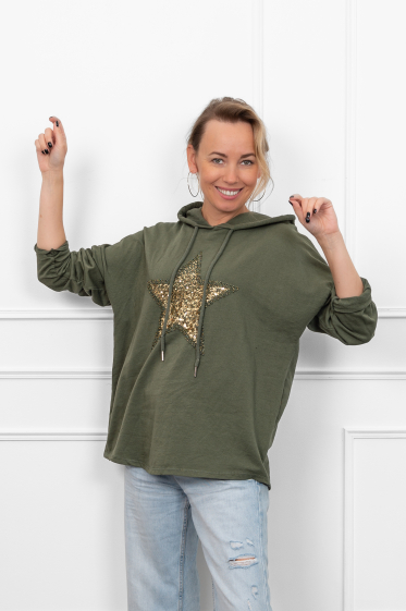 Wholesaler GARDEN - Oversized hooded sweatshirt with Star