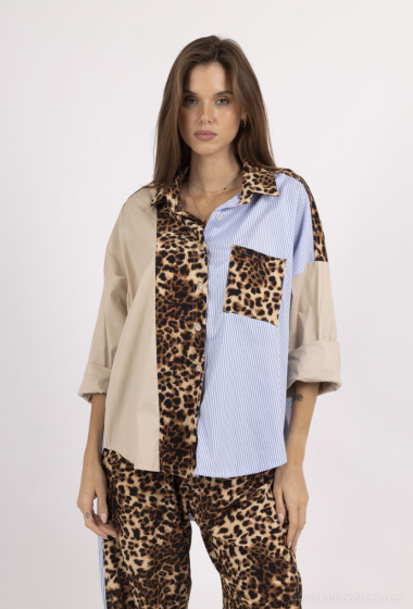 Wholesaler Mooya - short oversized leopard print shirt