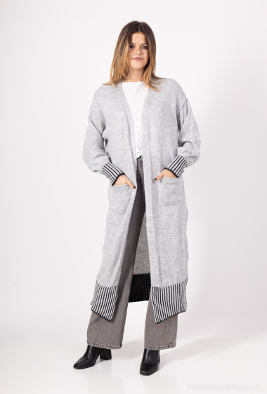 Wholesaler Mooya - Long mohair cardigan with sleeve details