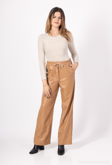 Wholesaler Mooya - Wide cut faux leather pants