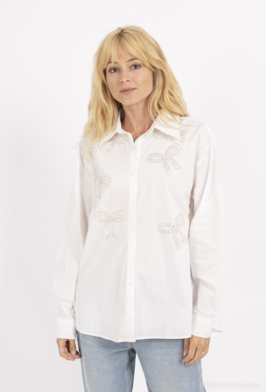 Grossiste MOZZAAR FOREVER - chemise 100% coton nœud papillon  paillette