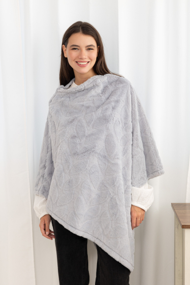 Großhändler M&P Accessoires - Poncho aus strukturiertem Kunstfell