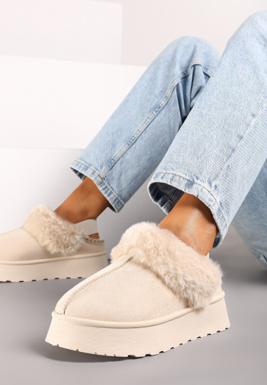 Wholesaler Mulanka - Thick Sole Fur Plush Lined Slippers