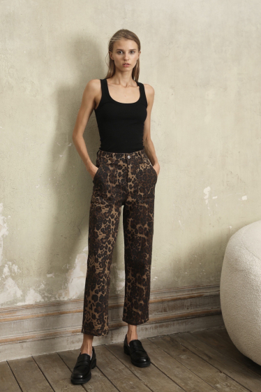 Wholesaler MUSY MUSE - Leopard mom pants