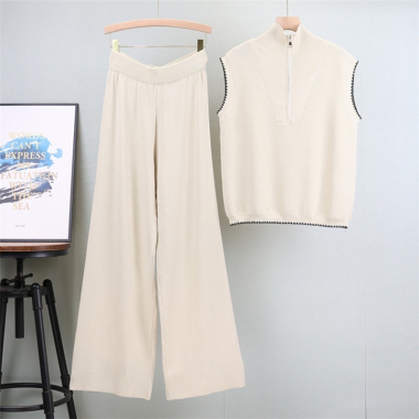 Wholesaler MW Studio - SLEEVELESS SWEATER AND TROUSERS SET