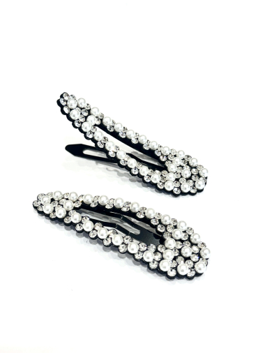 Wholesaler MY ACCESSORIES PARIS - BARRETTES WITH PEARLS AND STRASS