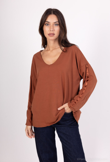 Wholesaler Mylee - Cotton top with satin band on sleeves