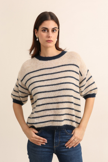 Wholesaler NAÏS - SLEEVELESS STRIPED MOHAIR SWEATER