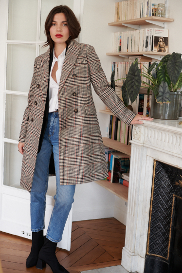 Wholesaler NATHAEL - Checked wool coat