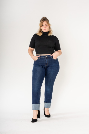 Großhändler Nina Carter - Große Jeans mit Bündchen