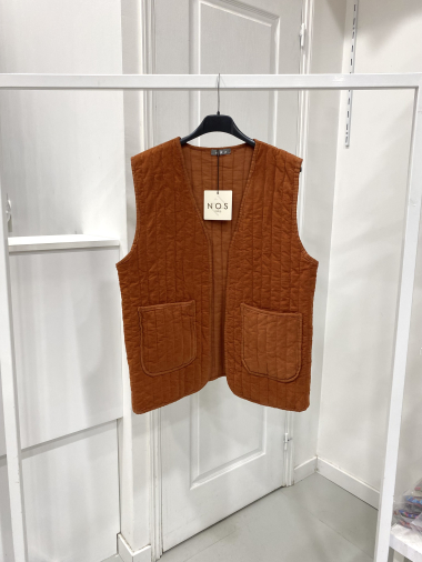 Grossiste NOS - Gilet matelasse en coton couleur uni