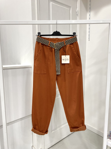 Wholesaler NOS - Plain pants with belt