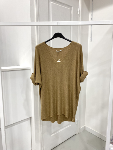 Wholesaler NOS - Lightweight plain color lurex sweater