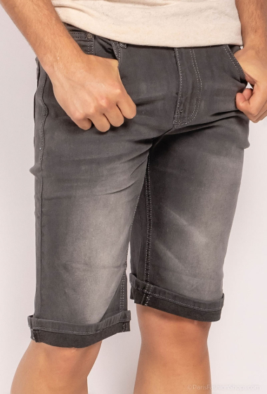 Grossiste Omnimen - Short en Jeans Gris Délavé