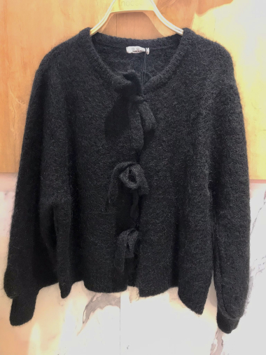 Wholesaler Orice - Mohair wool knit cardigan Black