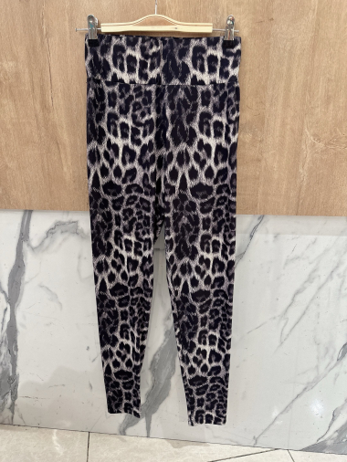 Grossiste Orice - Legging basique print animalier taupe leopard