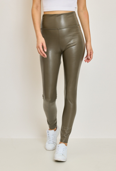 Wholesaler Orice - High-waisted faux leather leggings