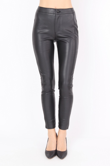 Grossiste Orice - Legging silm en similicuir taille haute