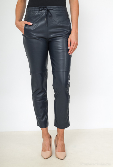 Grossiste Orice - Pantalon en similicuir marine