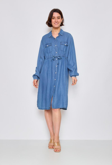 Grossiste PANEIGE PARIS - Robe courte en jean - Grande Taille