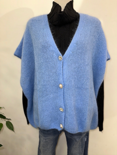 Wholesaler PANEIGE PARIS - Oversized Soft Knit Cardigan with Pearl Buttons