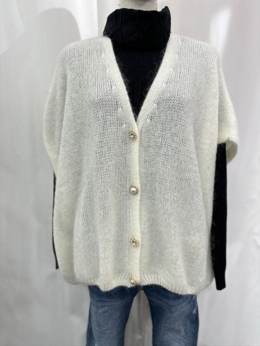 Wholesaler PANEIGE PARIS - Oversized Soft Knit Cardigan with Pearl Buttons