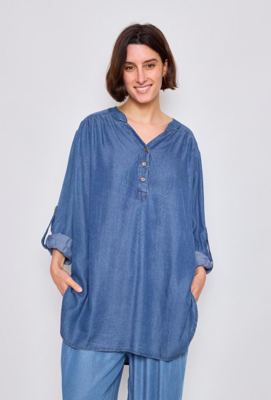 Grossiste PANEIGE PARIS - Chemise en jean - Grande Taille