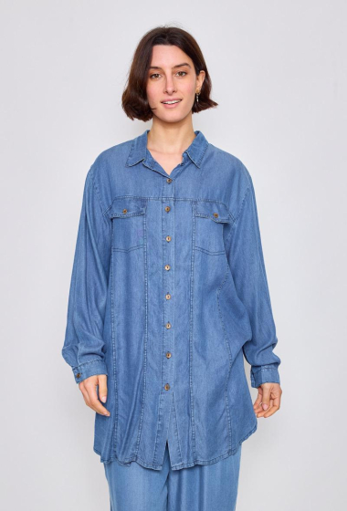 Grossiste PANEIGE PARIS - Chemise en jean - Grande Taille