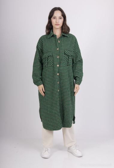 Wholesaler PANEIGE PARIS - Long houndstooth coat with pockets