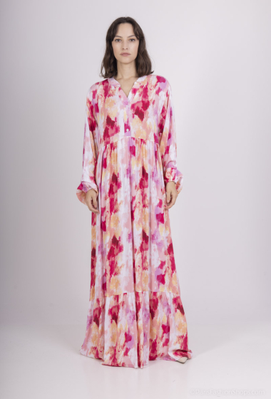 Wholesaler PANEIGE PARIS - Flowy watercolor print dress