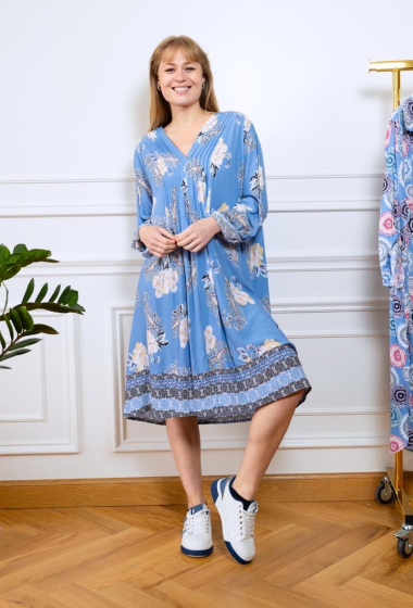 Wholesaler PANEIGE PARIS - Flowy dress with floral patterns