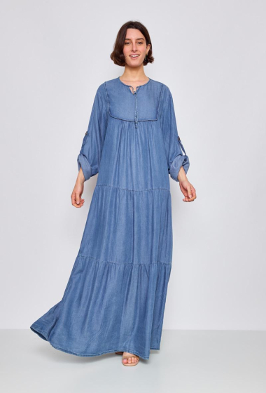 Grossiste PANEIGE PARIS - Robe longue en jean - Grande Taille