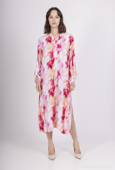 Wholesaler PANEIGE PARIS - Flowy watercolor print dress