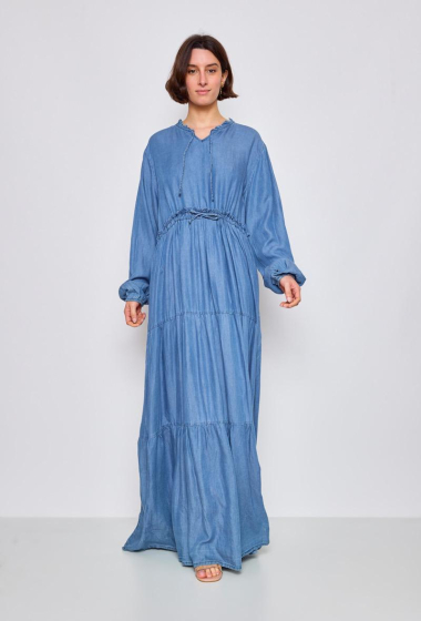 Wholesaler PANEIGE PARIS - Mid-length denim dress - Plus Size