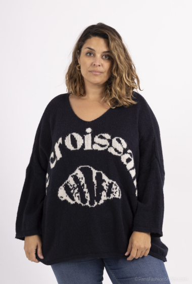 Grossiste Pépouz' Paris - Pull laine croissant grande taille