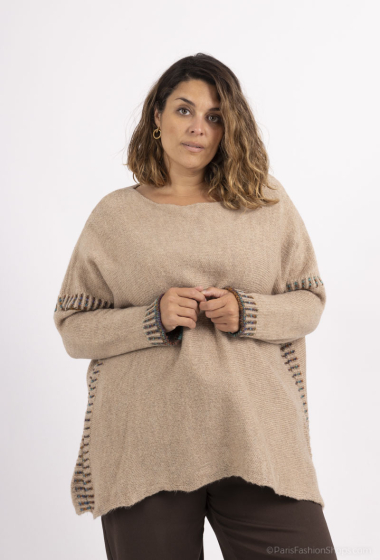 Wholesaler Pépouz' Paris - Plus size oversized poncho sweater