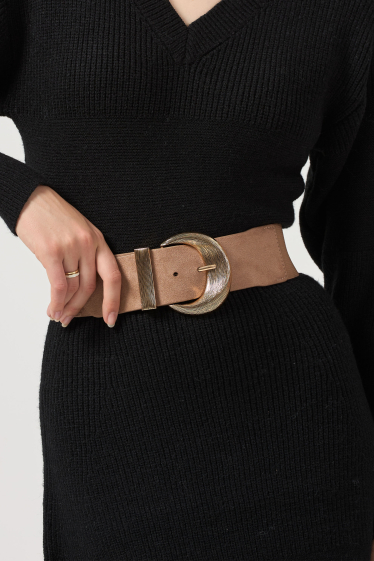 Wholesaler Phanie Mode (Phanie accessories) - Elastic suede belt with footprint buckle