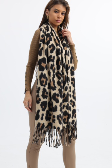 Mayorista Phanie Mode (Phanie accessories) - Bufanda de leopardo con flecos