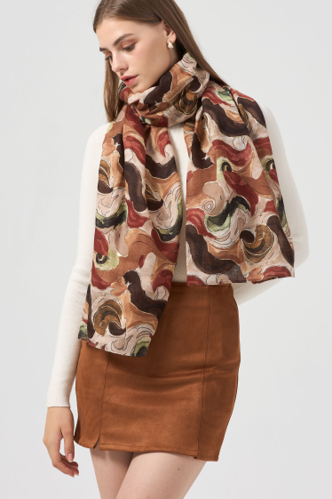 Wholesaler Phanie Mode (Phanie accessories) - Abstract printed scarf with gold foil