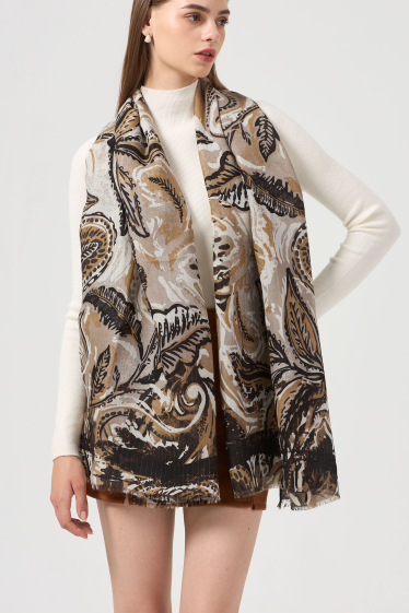 Wholesaler Phanie Mode (Phanie accessories) - Cashmere print scarf with lurex