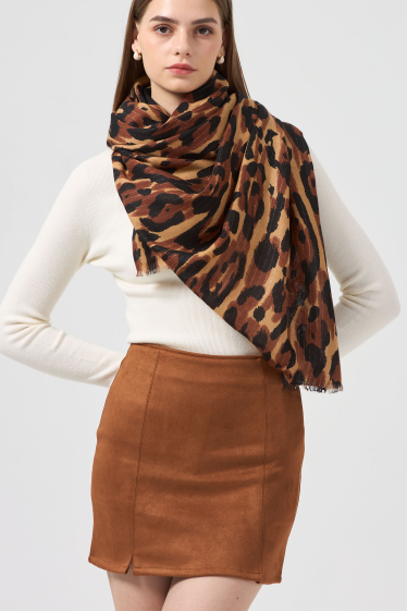 Wholesaler Phanie Mode (Phanie accessories) - Cashmere print scarf with lurex