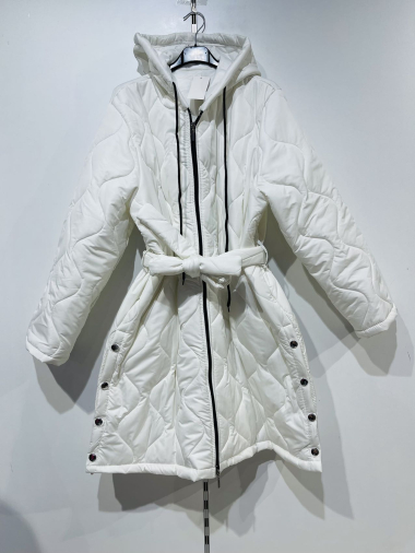 Wholesaler Pomme Rouge Paris - Slit down jacket with white belt (T3020)